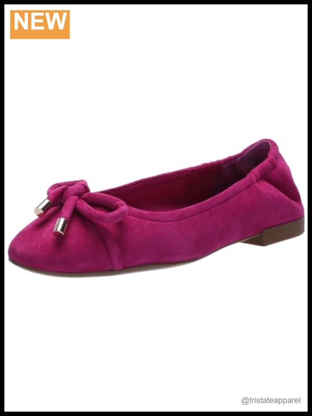 Maysa Suede Flats Almond Toe Slip On Bow Embellished Casual